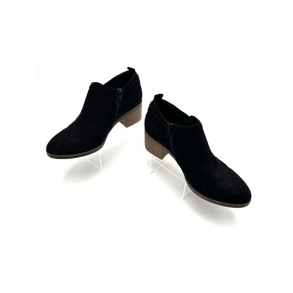 Sonoma Vitalize OrthoLite Faux Suede Zip Ankle Booties Black Buckle Sz 9.5M - Picture 1 of 14